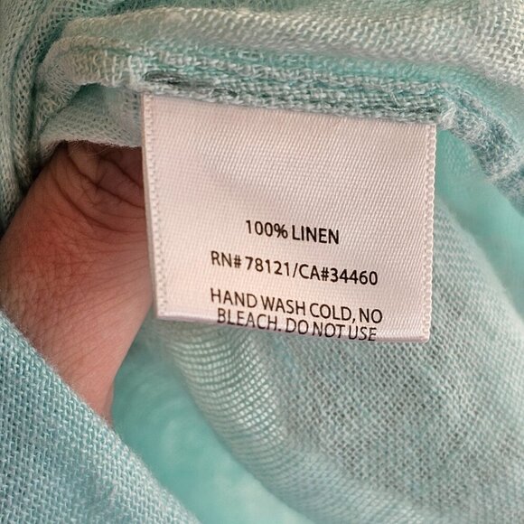 Eileen Fisher White to Blue Ombre Cotton & Linen Dress Combo Sz S - Picture 7 of 8